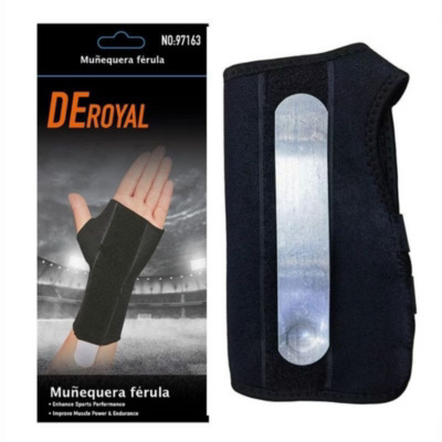6958816971639 MUÑEQUERA CON FERULA 97163 DEROYAL IZQUIERDA