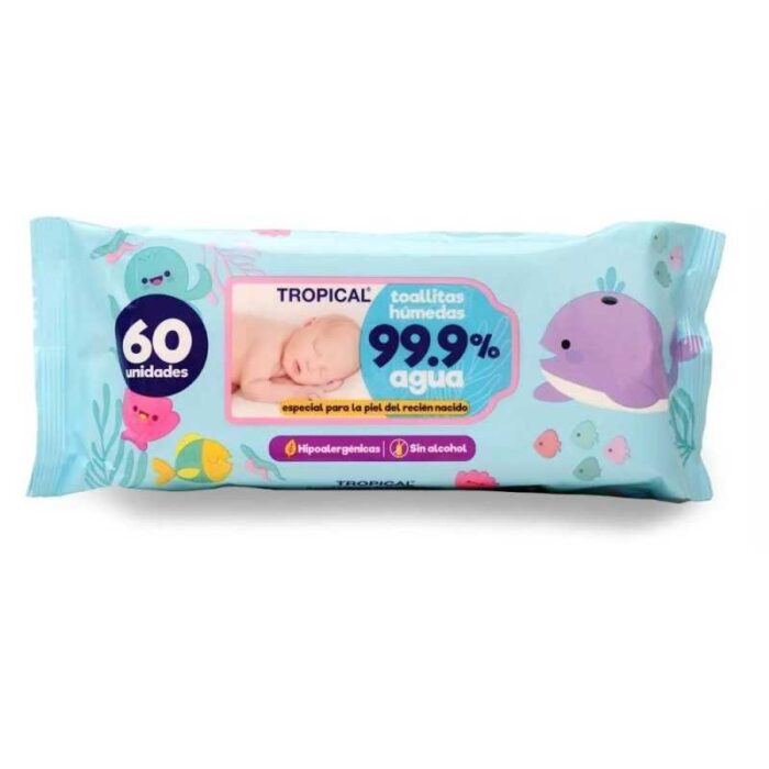 TOALLAS HUMEDAS 99,9% AGUA X 60 UNIDADES