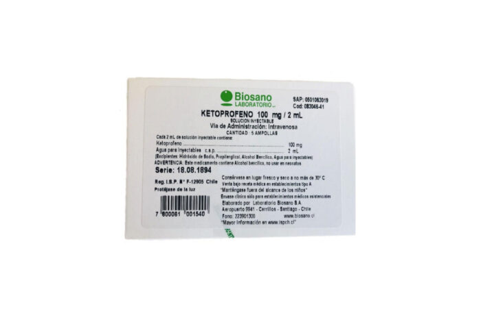 KETOPROFENO IV AMPOLLA 100 MG/2ML X 5