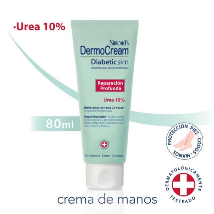 DERMOCREAM CREMA MANOS DIABETIC SKIN UREA 10% X 80 ML