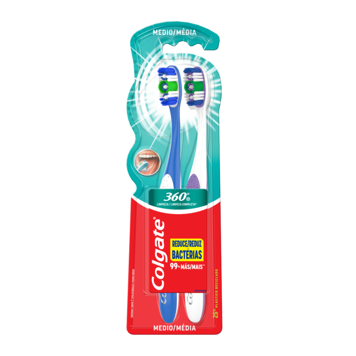 COLGATE CEPILLO DENTAL 360 TWIN MEDIO X 2
