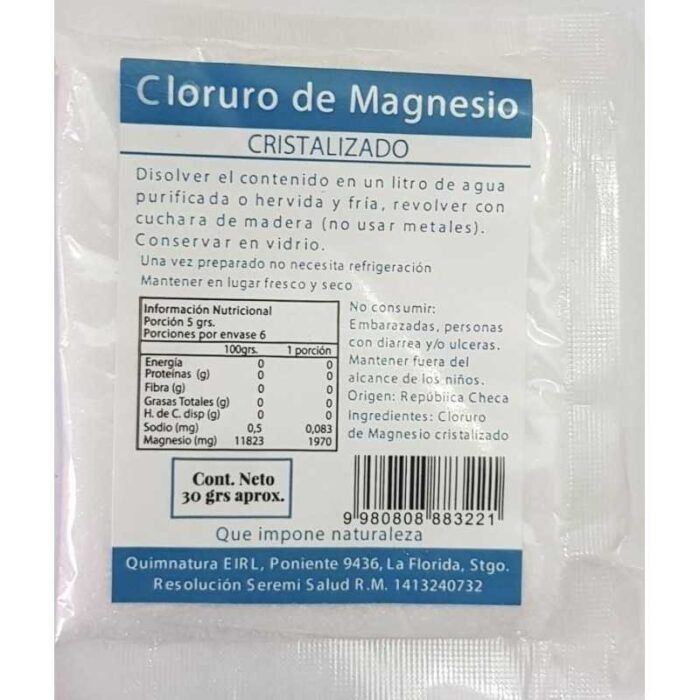 CLORURO MAGNESIO SOBRE X 30 GRS